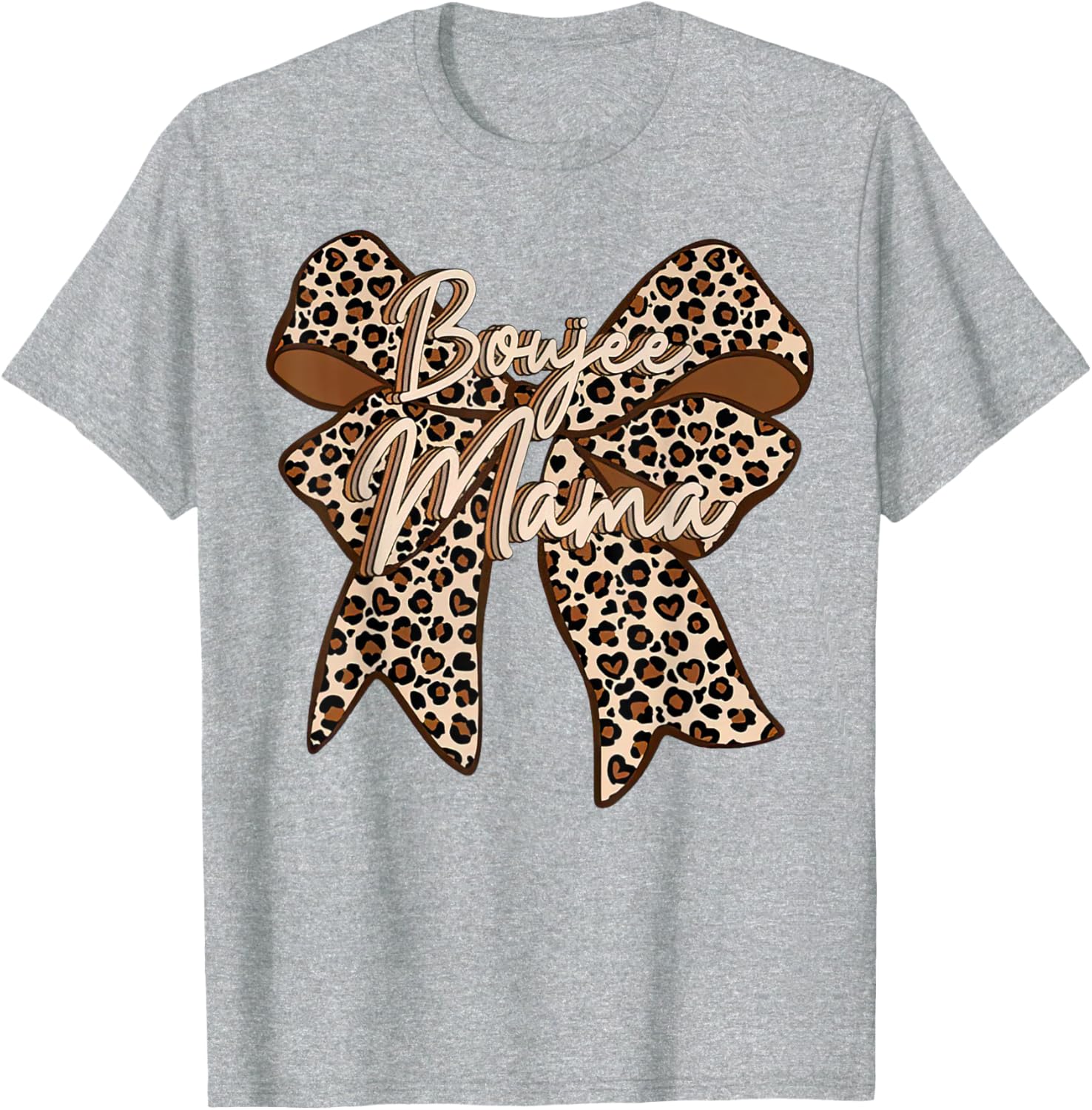 Boujee Mama Leopard Coquette Bow T-Shirt for Stylish Moms on Mother's Day - 16