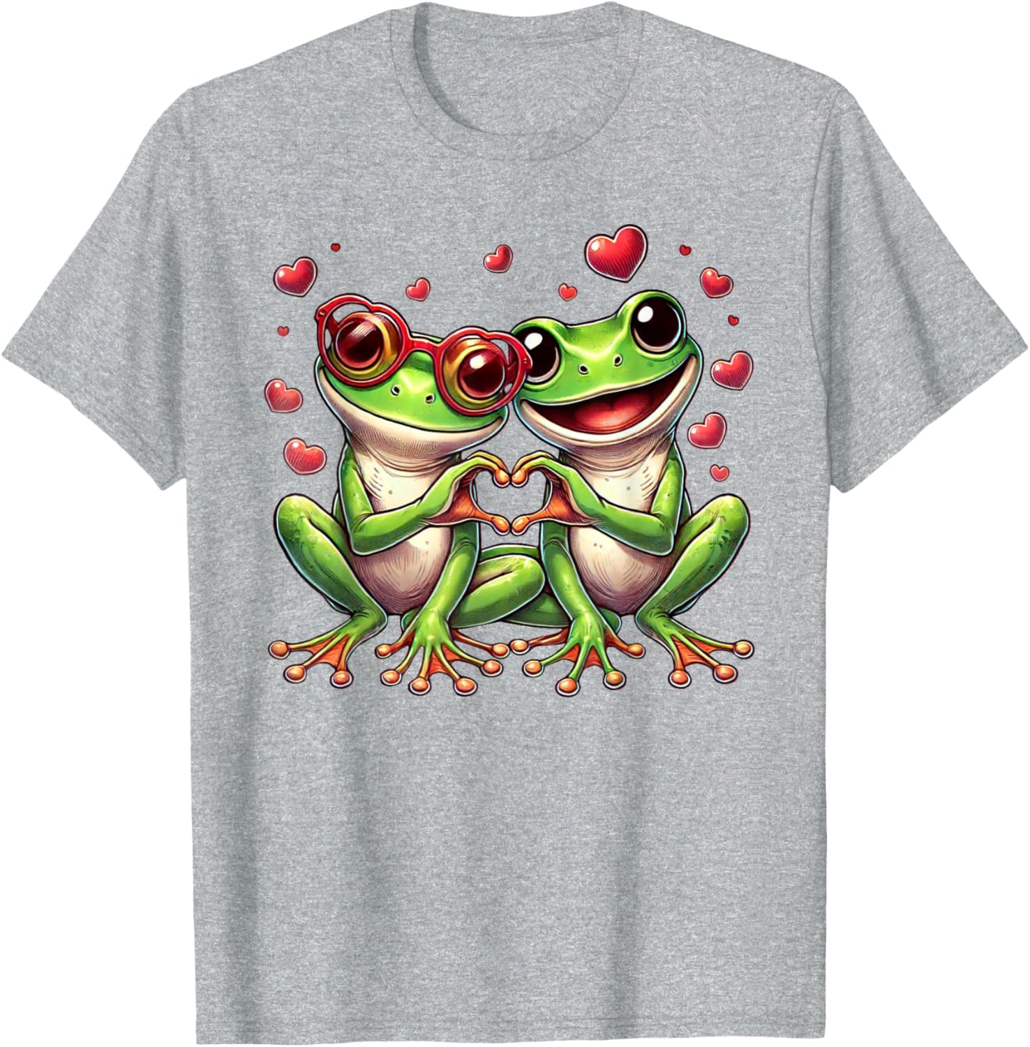 Funny Frog Heart Sign Valentine's T-Shirt for Women, Men, and Kids - 13