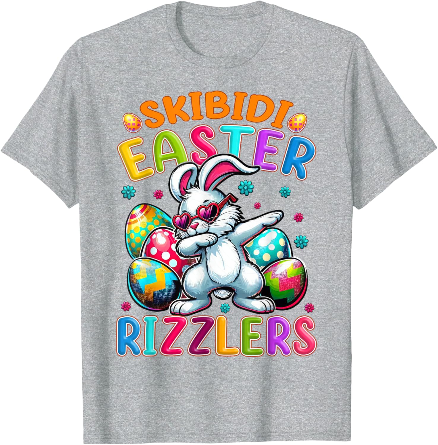 Dabbing Bunny Skibidi Easter Rizzlers T-Shirt for Gen Alpha Style - 8