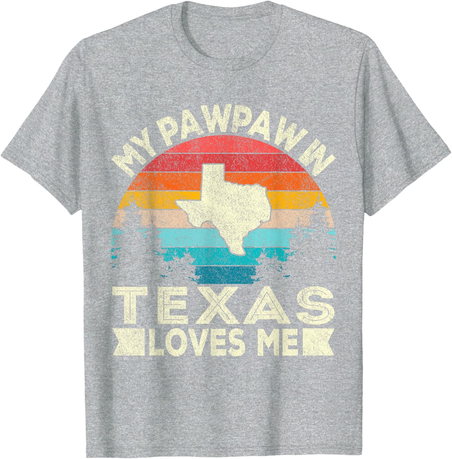 My PawPaw In Texas Loves Me Retro Grandpa T-Shirt for Proud Grandchildren - 28