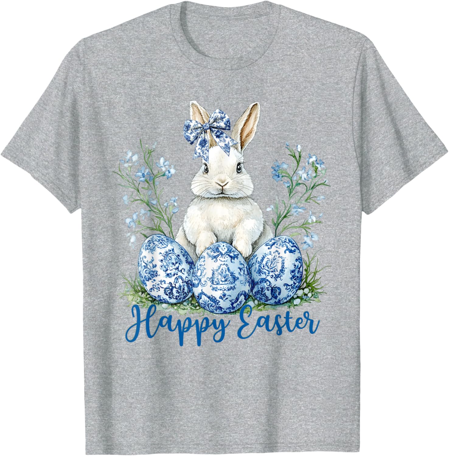 Happy Easter Bunny T-Shirt for Women and Kids Cute Egg Design - 1