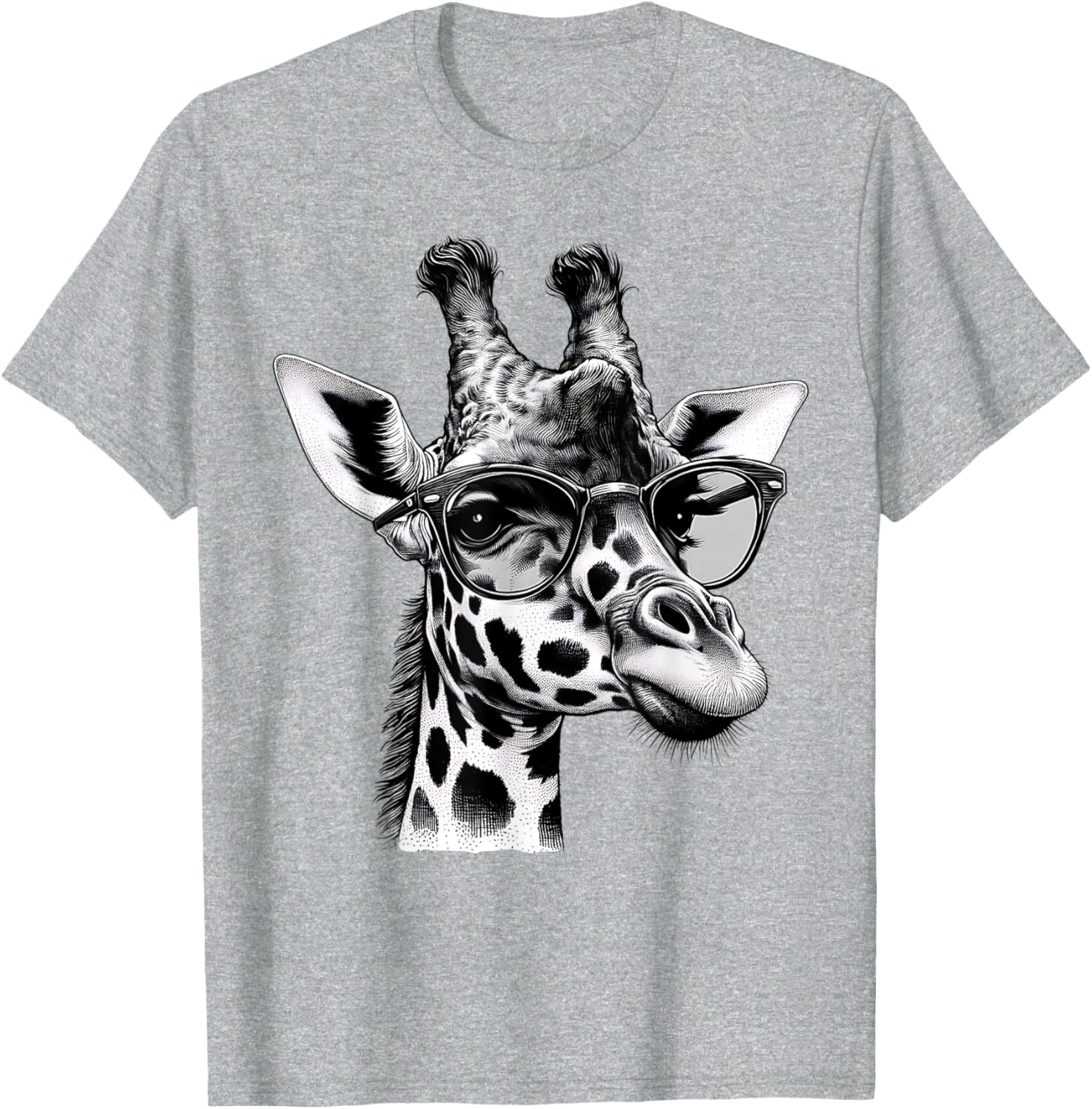 Cute Giraffe Glasses T-Shirt for Wildlife Animal Lovers and Enthusiasts - 18