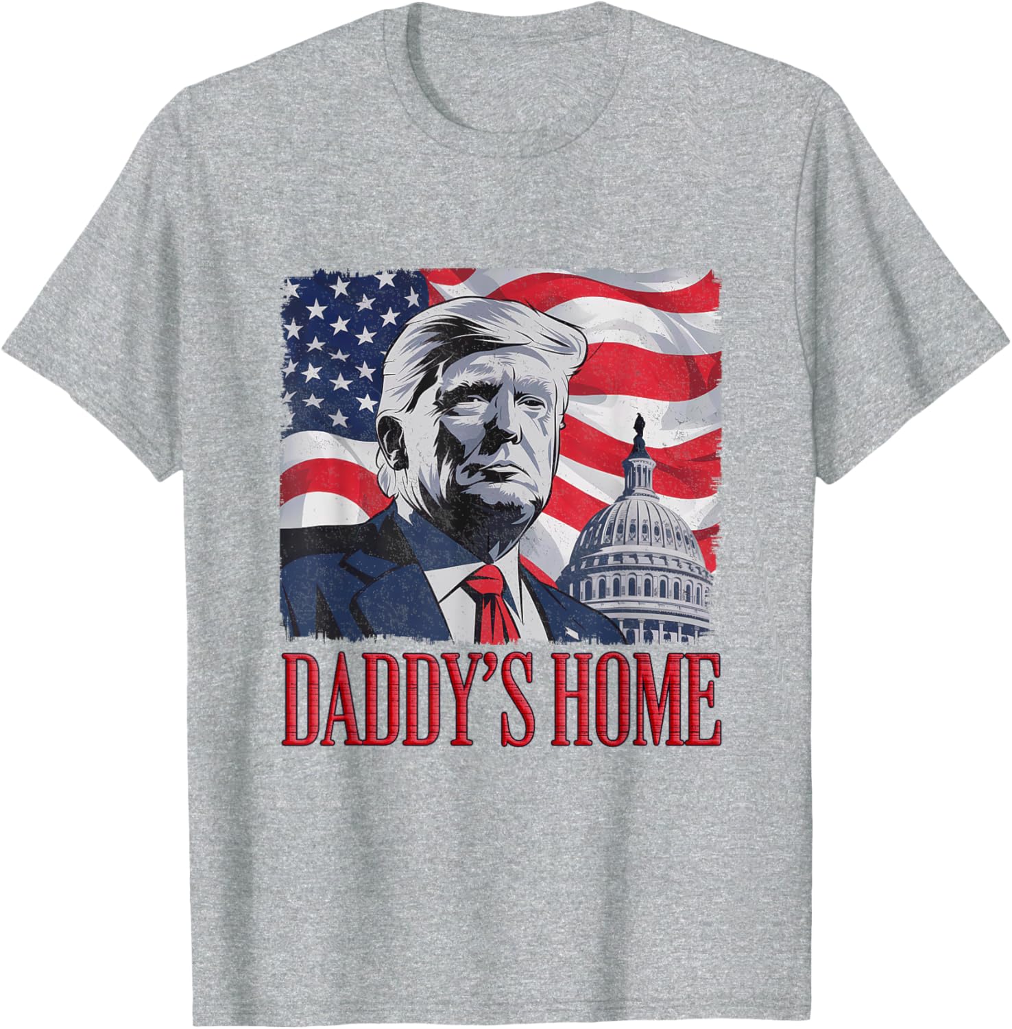 Daddy's Home Trump Tee - Unisex Black Cotton T-Shirt for Political Fans - 17