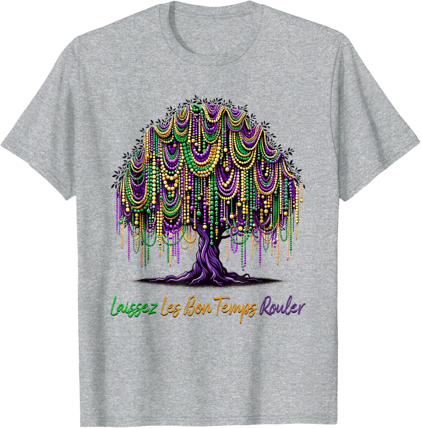 Laissez Les Bon Temps Rouler Mardi Gras Tree Beads T-Shirt for Festive Fun - 29